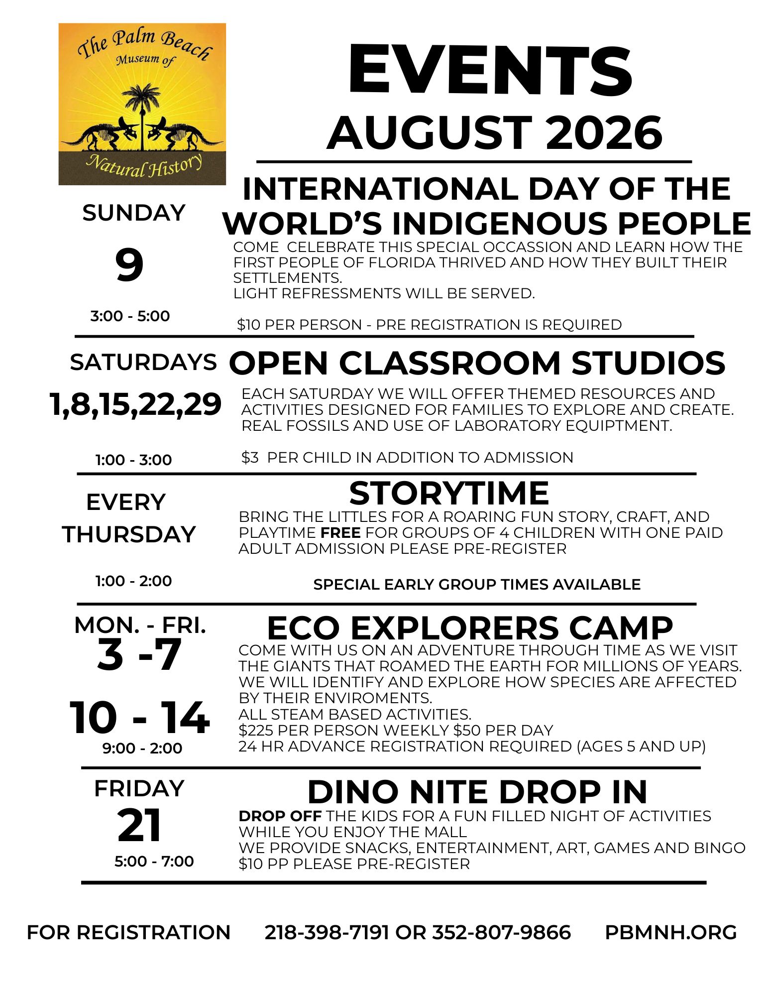 Flyer August 2026 Events
